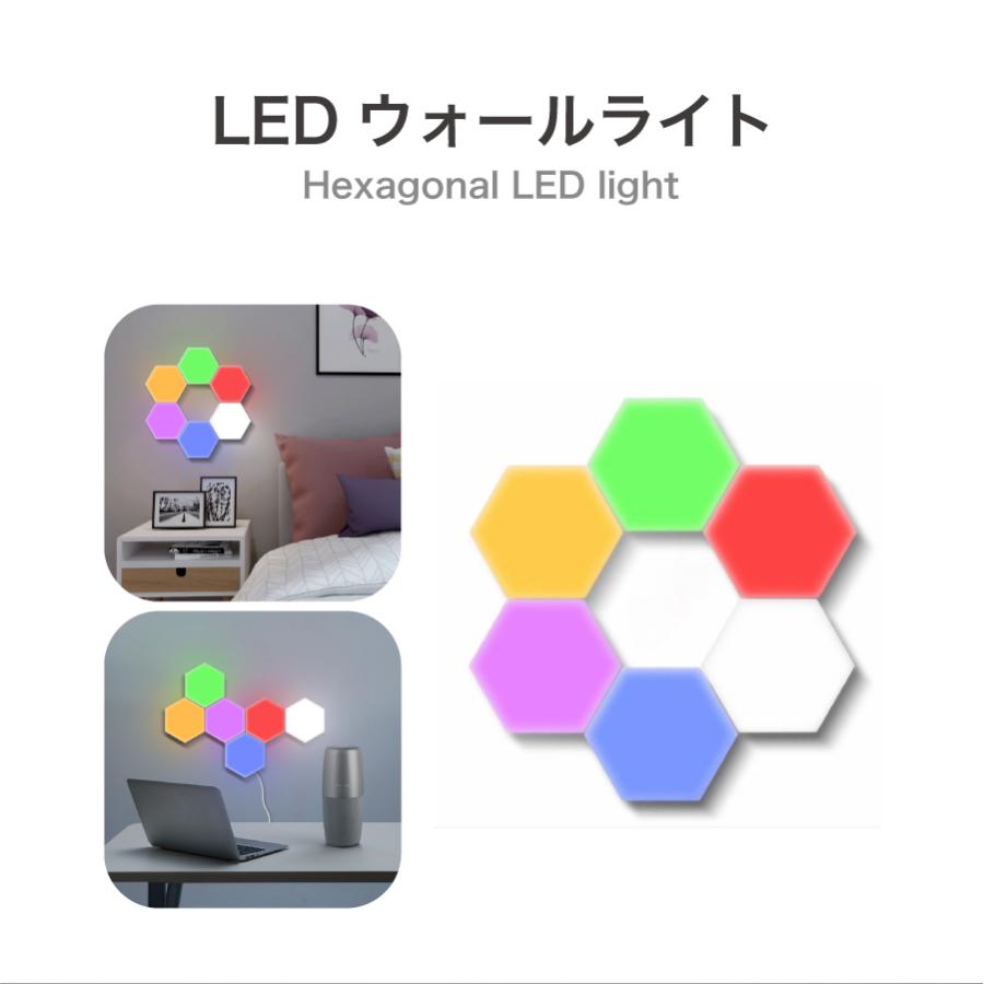 LEDウォールライト Hexagonal LED light 壁 ライト 自由に組み合わせ