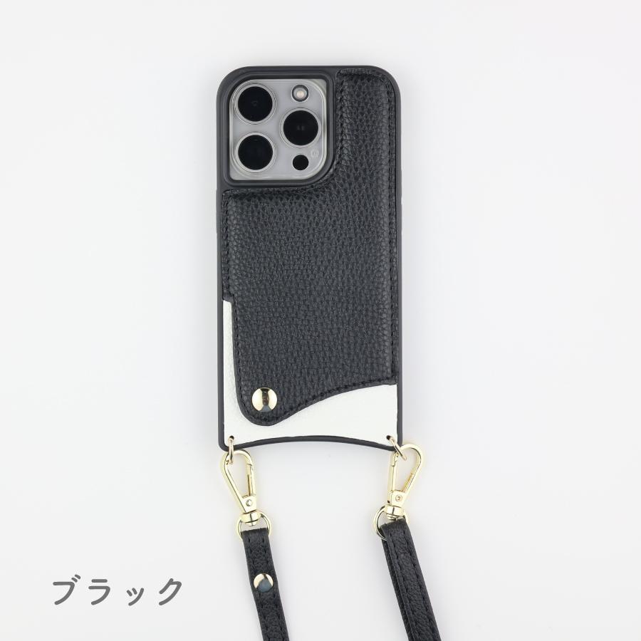 iphone15 ケース レザー ショルダー 背面ポケット レザーケース カード
