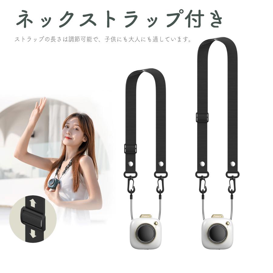 ミニカメラ ポータブル 首かけ 扇風機 腰掛け 全3色 USB充電式
