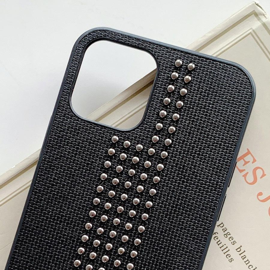 iPhone ケース サークルスタッズ レザーケース 全5色 レザー レザー