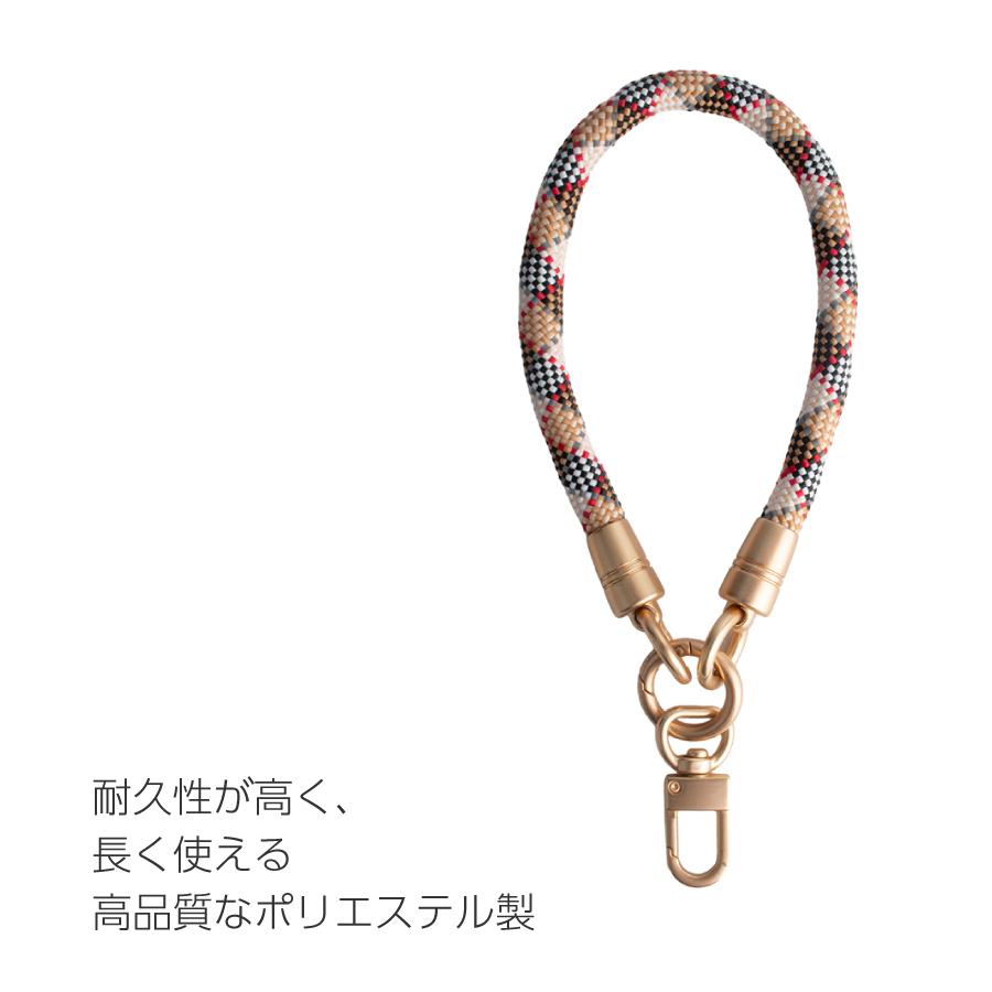 familiar チェック柄 スマホストラップ ショルダー familiar