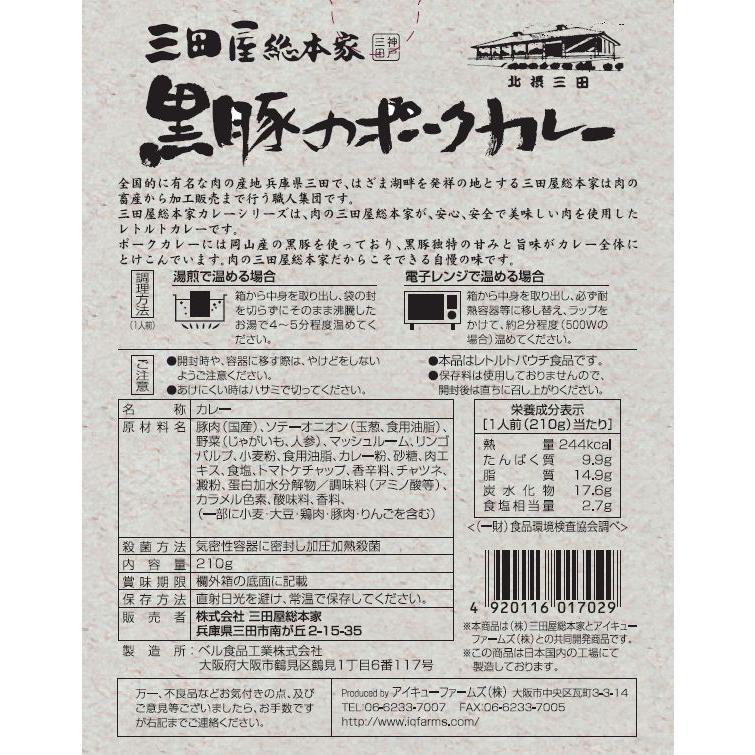 レトルトカレー/三田屋総本家黒豚のポークカレー210g/三田屋総本家レトルトカレーシリーズ | 三田屋総本家 | 02