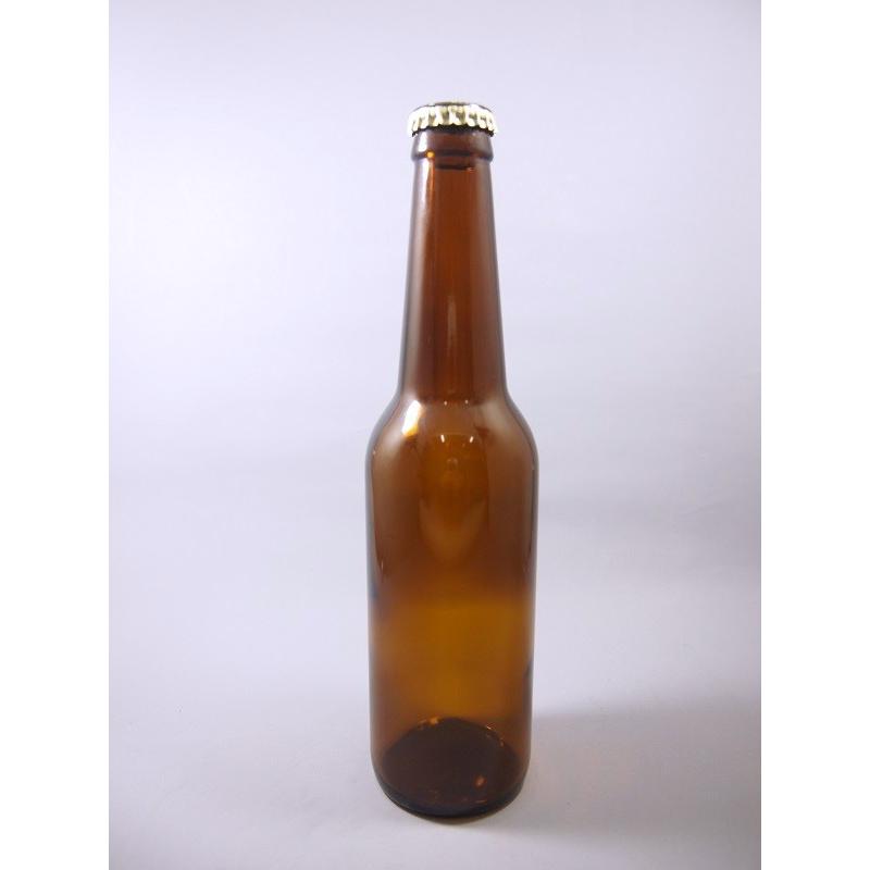 BEC330R 茶びん アンバー色 丸瓶 10本入 ビール瓶 ふた付 ガラス瓶 保存瓶 飲料瓶 地ビール ジュース シロップ 酵母 かわいい 可愛い | ブランド登録なし | 02