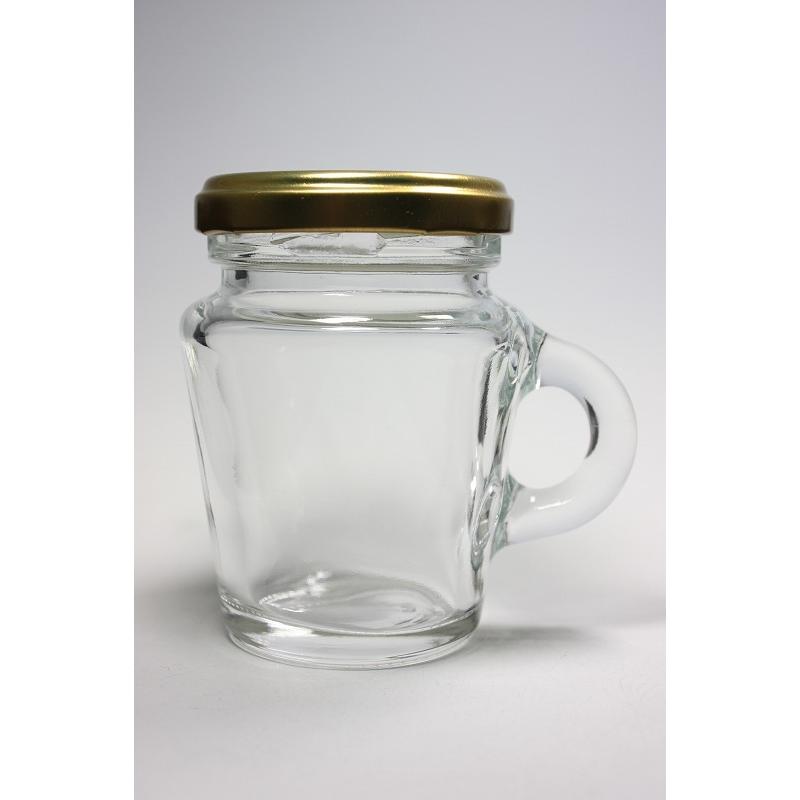 WMN-100 丸瓶 8本入 ジャム瓶 ふた付 ガラス瓶 保存瓶 はちみつ容器 取っ手付 高級感 小さい かわいい 可愛い おしゃれ オシャレ スタイリッシュ | ブランド登録なし | 03