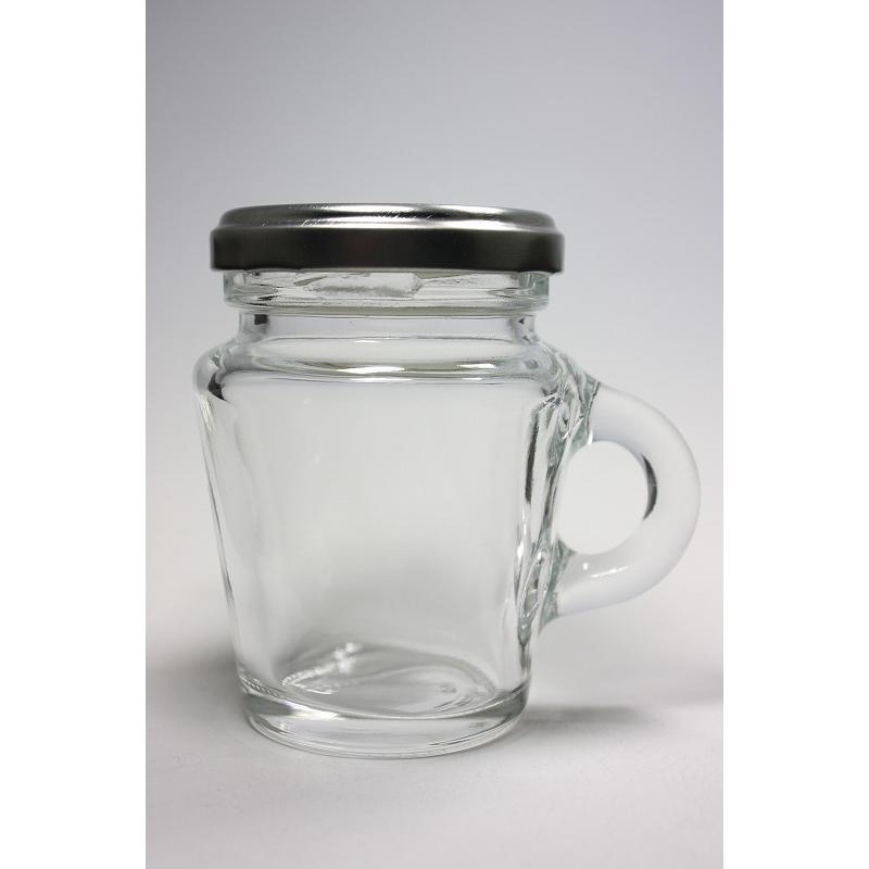 WMN-100 丸瓶 8本入 ジャム瓶 ふた付 ガラス瓶 保存瓶 はちみつ容器 取っ手付 高級感 小さい かわいい 可愛い おしゃれ オシャレ スタイリッシュ | ブランド登録なし | 04