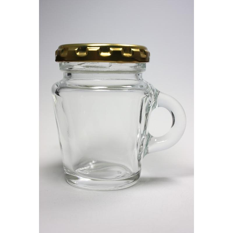 WMN-100 丸瓶 8本入 ジャム瓶 ふた付 ガラス瓶 保存瓶 はちみつ容器 取っ手付 高級感 小さい かわいい 可愛い おしゃれ オシャレ スタイリッシュ | ブランド登録なし | 05