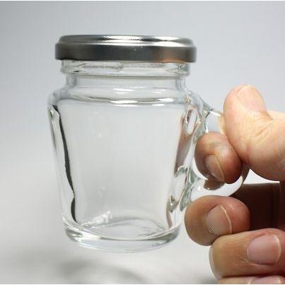 WMN-100 丸瓶 8本入 ジャム瓶 ふた付 ガラス瓶 保存瓶 はちみつ容器 取っ手付 高級感 小さい かわいい 可愛い おしゃれ オシャレ スタイリッシュ | ブランド登録なし | 07