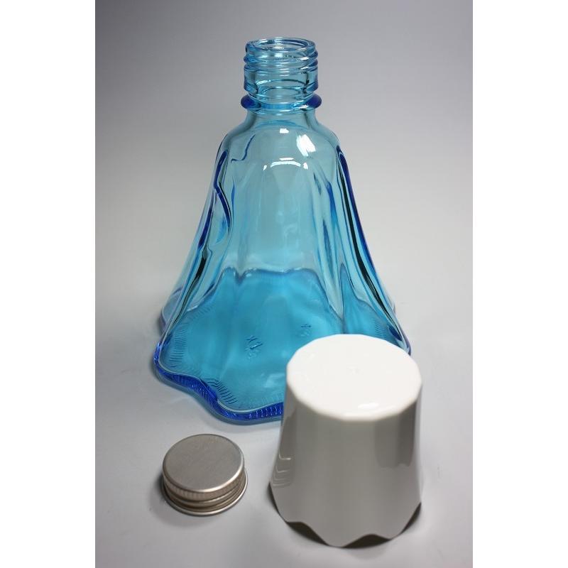 FJ-Mtボトル ブルーびん 富士山型瓶 6本入 酒瓶 ふた付 ガラス瓶 保存瓶 ワイン瓶 焼酎 ジュース 酒 梅酒 シロップ ワインボトル ブルーボトル | ブランド登録なし | 06