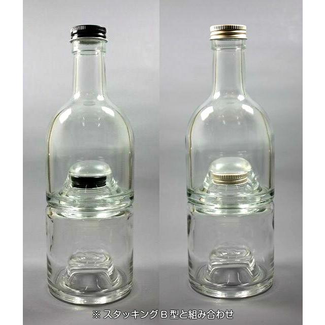 スタッキングA型 丸瓶 12本入 酒瓶 ふた付 ガラス瓶 保存瓶 ワイン瓶 焼酎 ジュース ボトル 酒 梅酒 シロップ ワインボトル 調味料 硝子瓶 ワイン | ブランド登録なし | 05