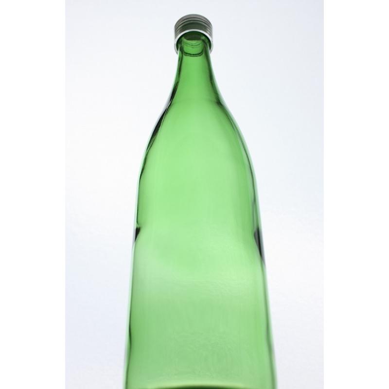 ロングS720 グリーンびん 丸瓶 24本入 酒瓶 ふた付 ガラス瓶 保存瓶