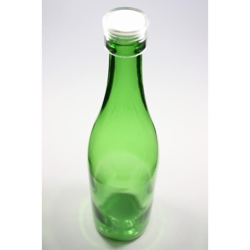 ロングS720 グリーンびん 丸瓶 12本入 酒瓶 ふた付 ガラス瓶 保存瓶