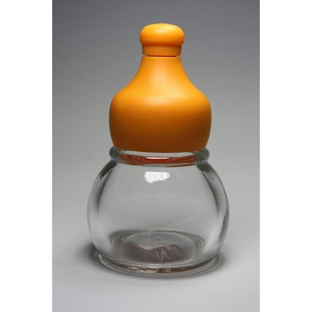 香辛料透明びん 丸瓶 9本入（ 緑 赤 オレンジキャップ付き 3本ずつ