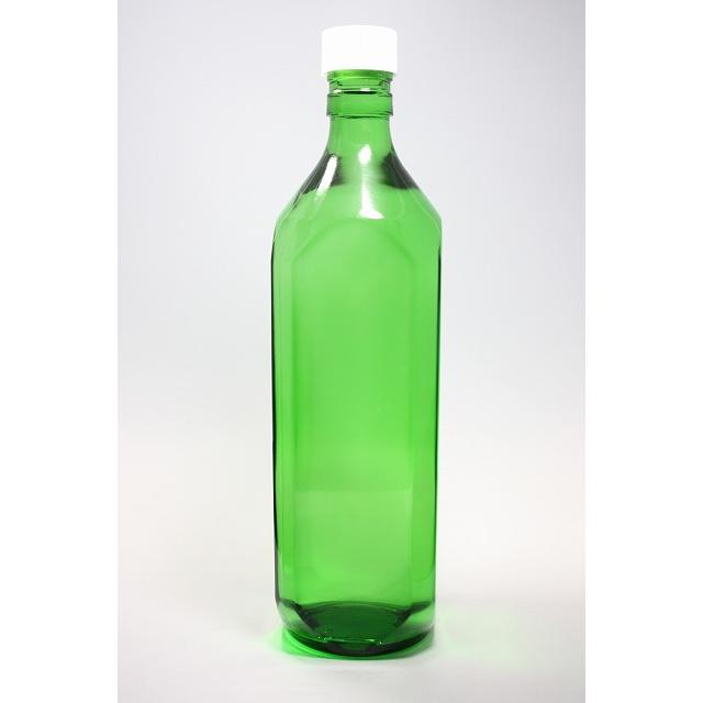 緑色のガラス瓶 720角 グリーンびん 角瓶 1本入 酒瓶 ふた付 ガラス瓶 保存瓶