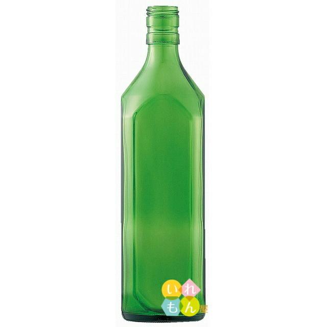 720角 グリーンびん 角瓶 1本入 酒瓶 ふた付 ガラス瓶 保存瓶 ワイン瓶