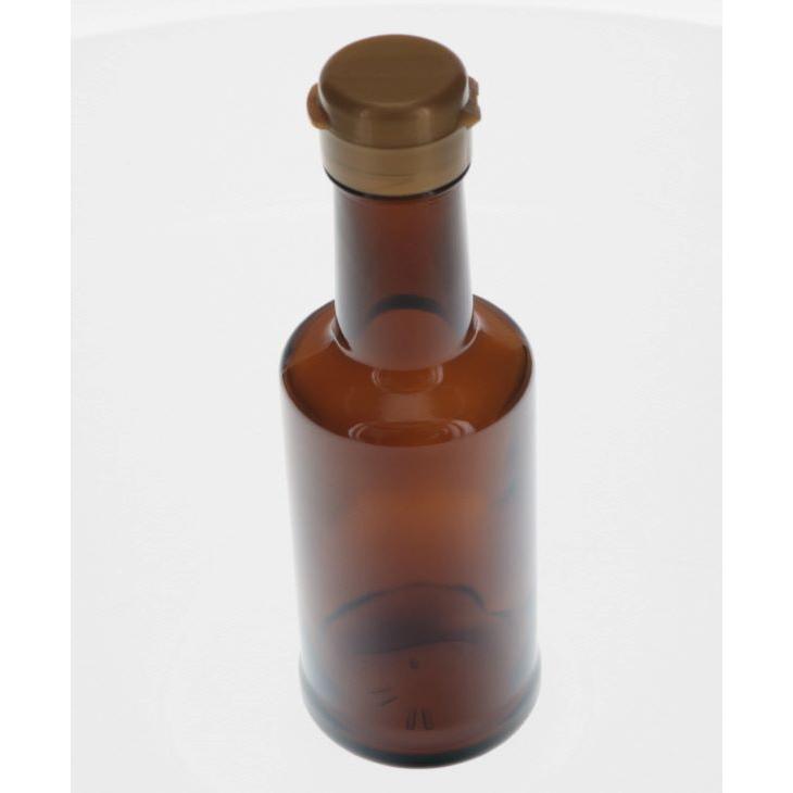 VU-200 茶びん アンバー色 丸瓶 1本入 調味料瓶 ふた付 ガラス瓶 保存瓶 醤油 しょうゆ しょう油 ポン酢 酢 油 ぽん酢 オイル オリーブオイル | ブランド登録なし | 03