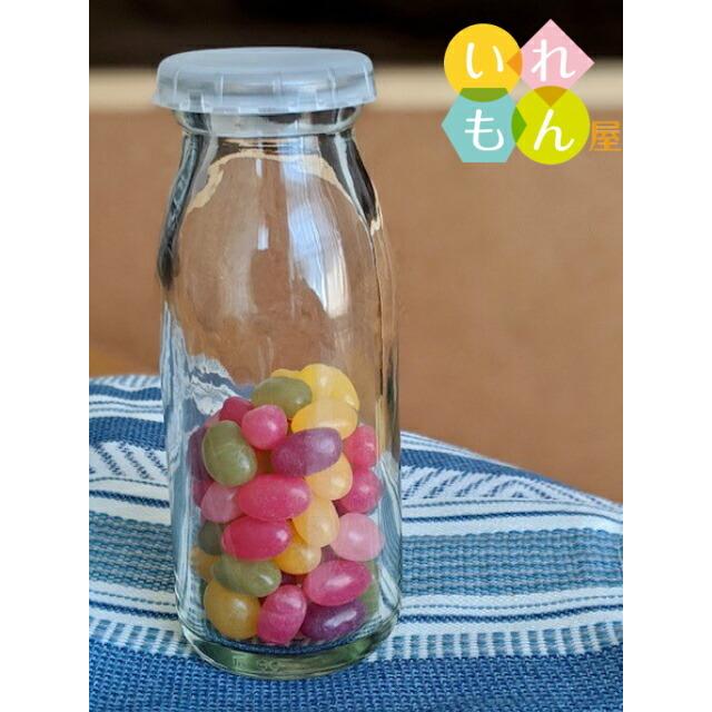 牛乳200N 丸瓶 40本入 牛乳瓶 ふた付 ガラス瓶 保存瓶 プリン カップ