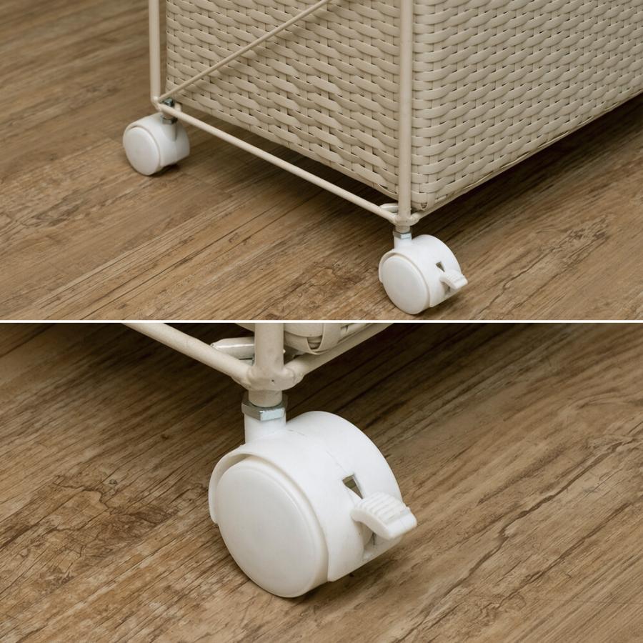 収納チェスト】ラタン調チェスト4段ワイド BR/IV/CM/GY【送料