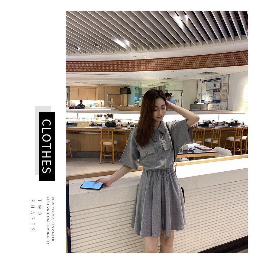 レディース シャツワンピース 半袖 ワンピース 春 夏 無地 ワンピース ミディアム丈 ワンピース オシャレ 着痩せ 大きいサイズ 韓国風 ゆったり 30代 40代 50代 驚きの値段