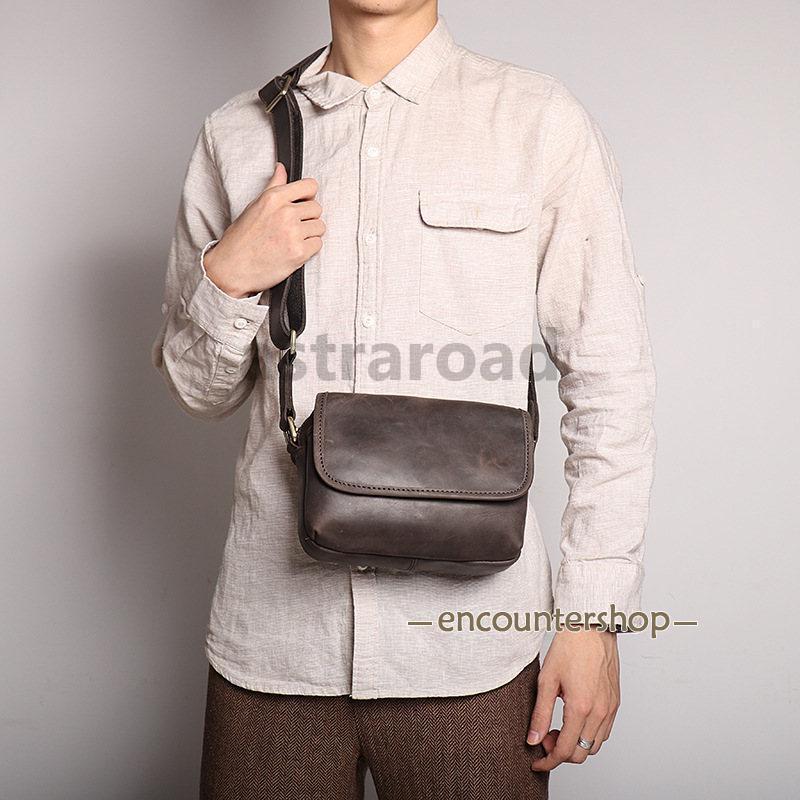 ボディバッグ ショルダーバッグ メンズ 本革 厚手牛革 大容量 斜めがけ ボディバッグ メンズ 本革 レザー 大容量 斜めがけ ワン