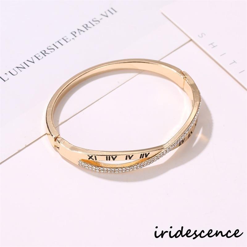バングル ブレスレット 腕輪 レディース アクセサリー クロス ローマ数字 ラインストーン 女性用 婦人用 ゴールドカラー シルバーカラー カジュアル | ブランド登録なし | 03
