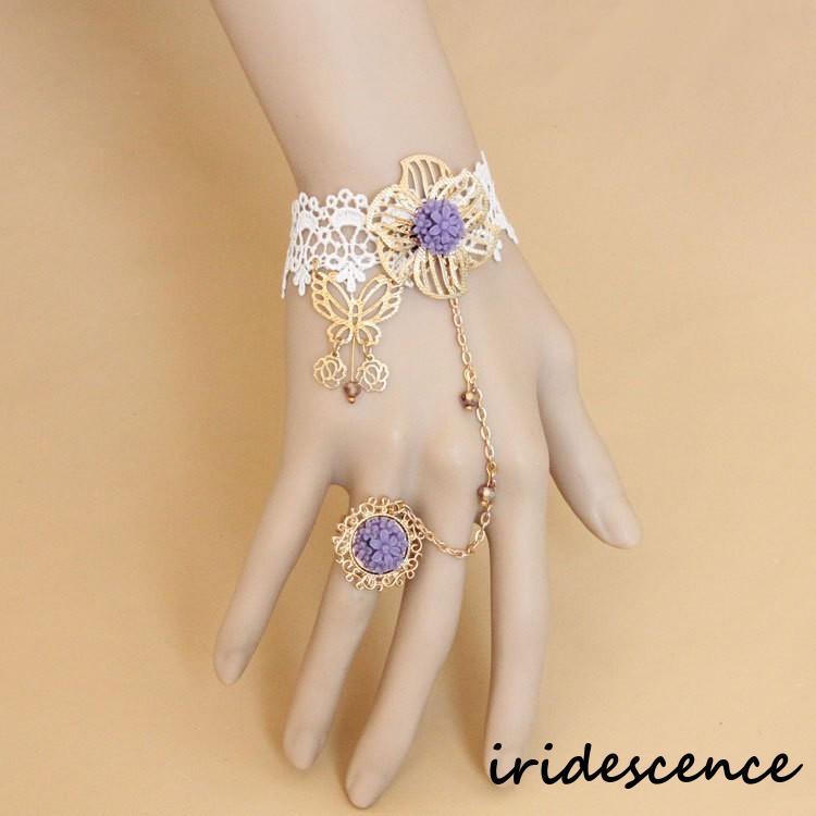 フィンガーブレスレット レディース アクセサリー レース 指輪