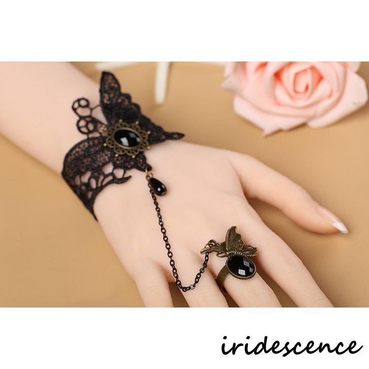 フィンガーブレスレット リング付きブレスレット レディース