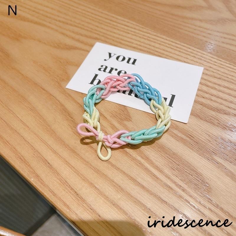 ブレスレット ミサンガ ゴムバンド 編み込み ヘアゴム 結び目 カラフル