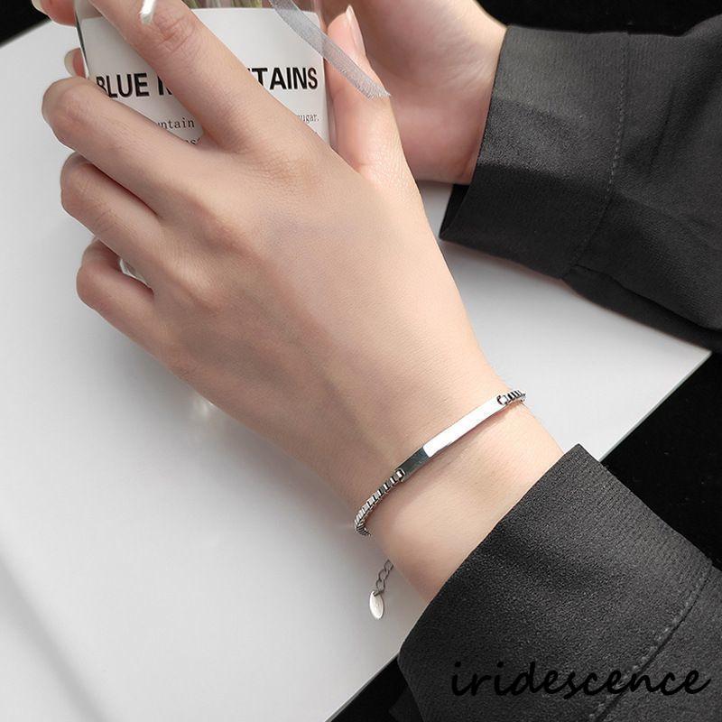 ブレスレット レディース アクセサリー シルバーカラー プレート バー