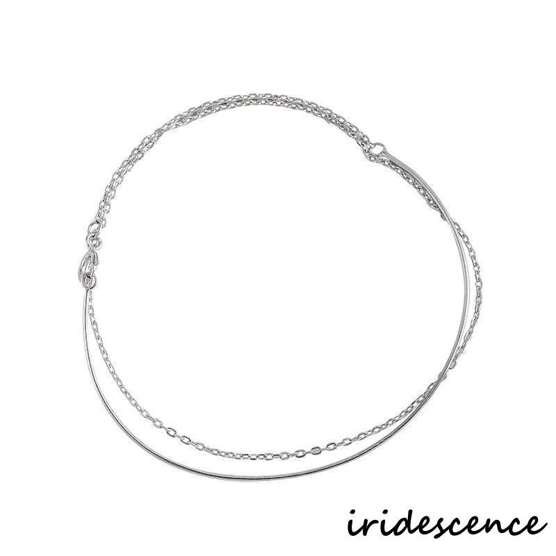 ブレスレット レディース アクセサリー シルバーカラー チェーン 2連