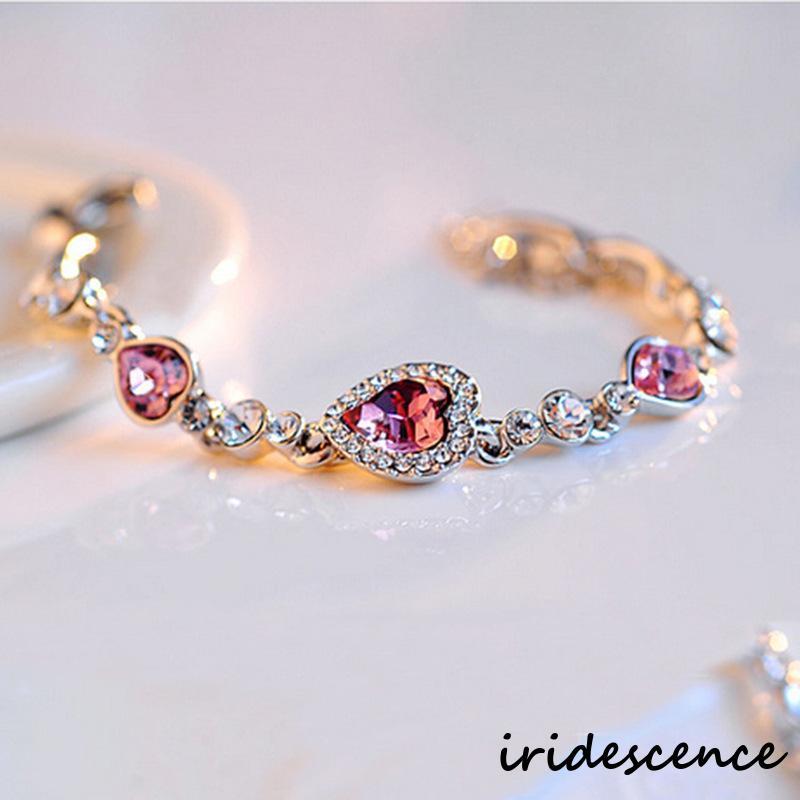 ブレスレット レディース アクセサリー 腕輪 ラインストーン サイズ調整可能 ハート かわいい おしゃれ ギフト プレゼント 贈り物 女性 婦人 服飾 | ブランド登録なし | 04