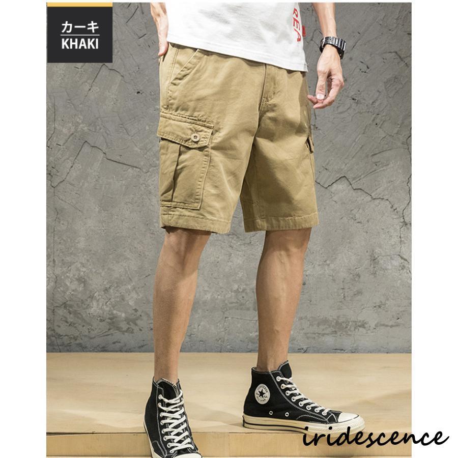ハーフパンツ メンズ 5分丈 カーゴパンツ ショートパンツ 短パン 大きいサイズ 半ズボン ボトムス ゆったり ワーク 接触冷感 サマーパンツ アウトドア お兄系 | ブランド登録なし | 02