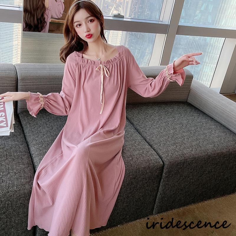 パジャマ レディース ワンピース ネグリジェ ルームウェア 可愛い 長袖