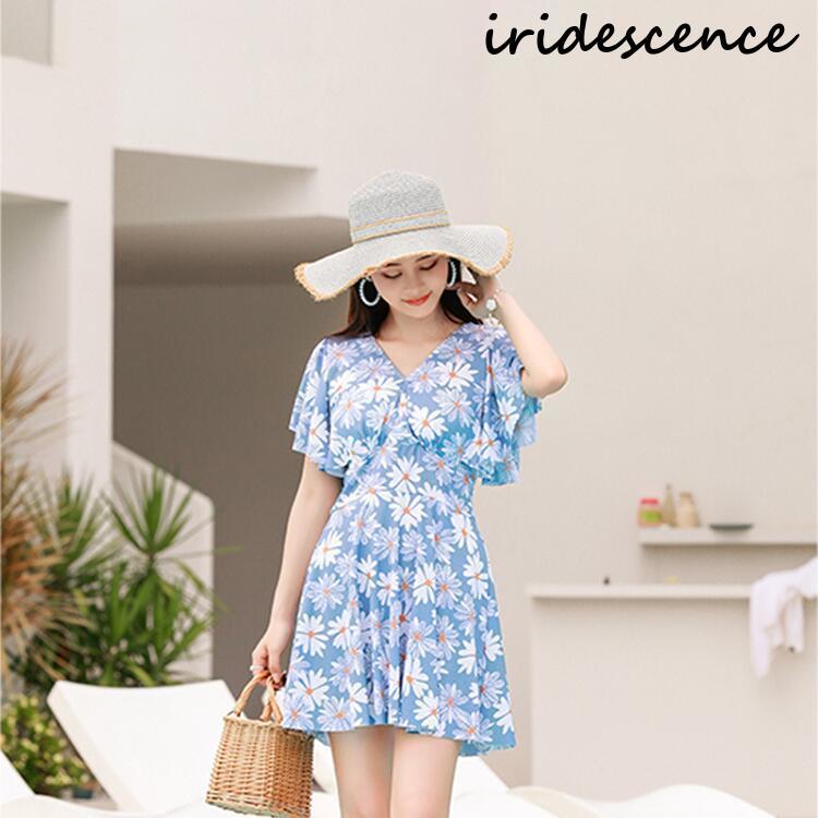 オールインワン ワンピース水着 体型カバー 水着 レデイース 花柄