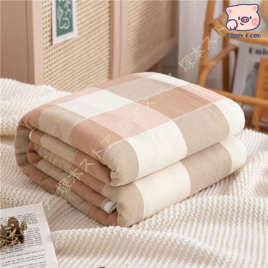タオルケット ガーゼ 花柄 チェック柄 シングル ブランケット