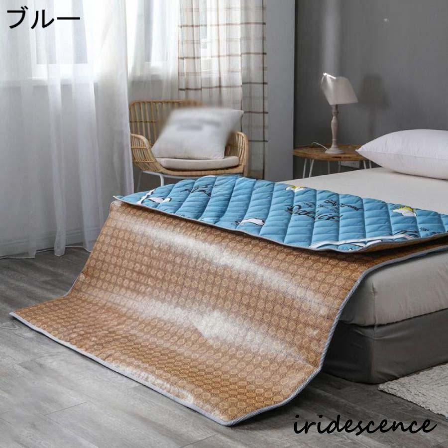 敷きパッド 籐マット セミシングル 涼しい席 籐寝具 両面 春 夏