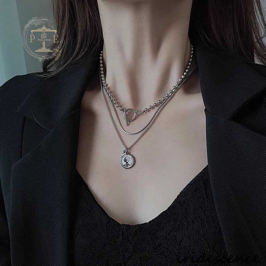 おつとめ品-1　レイヤード・ネックレス/2点セット レイヤード 2連ネックレス チェーン ステンレス ネックレス