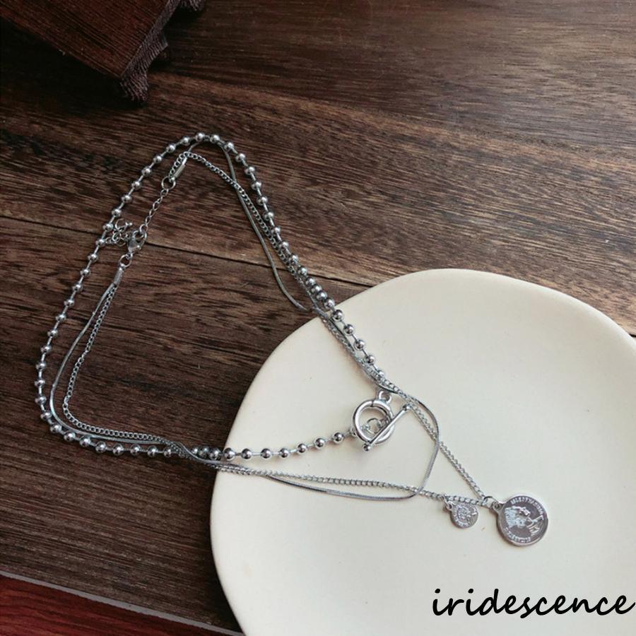 SILVERシルバー留め具2連二連天然エメラルド長いネックレス