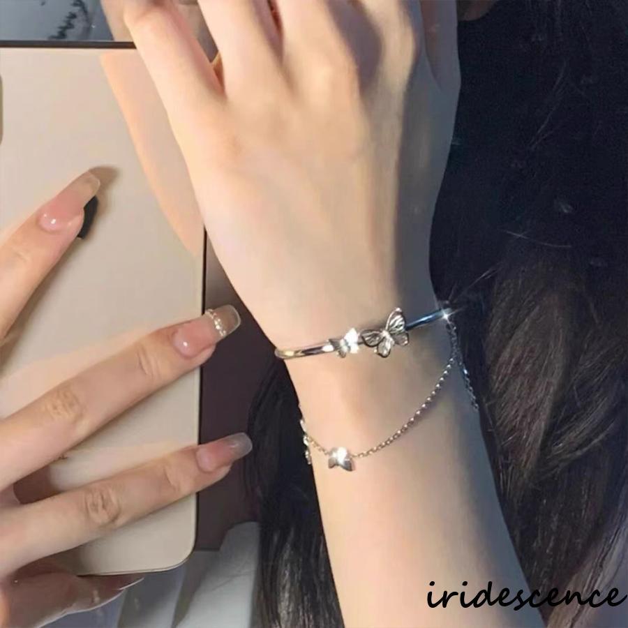 ☆おまとめページ☆ ブレスレット2点 ブレスレット 2連バングル 蝶々モチーフ : アイリスの弓 - 通販