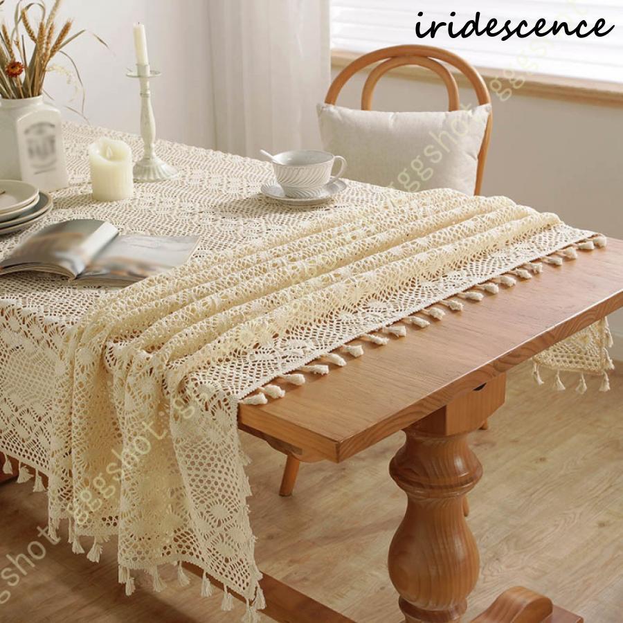 レース テーブルクロス 手作り 編み 食卓 カバー 方形 田園風