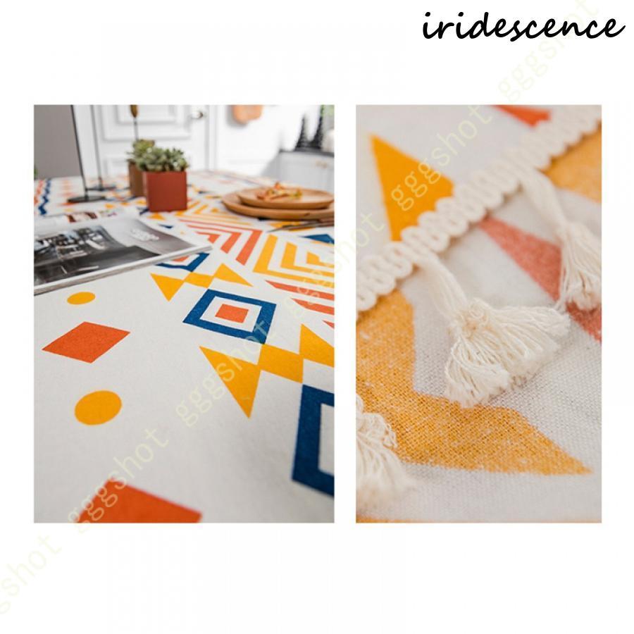 ボヘミアン風 テーブルクロス テーブルカバー 綿麻 タッセル 復古 耐熱