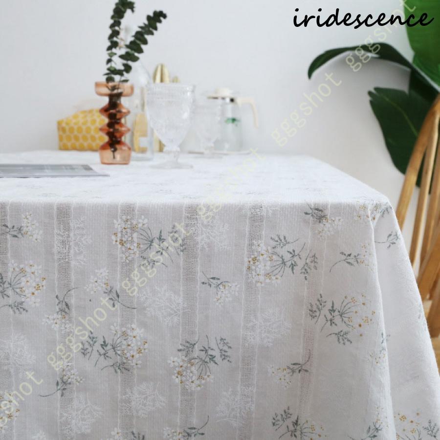 白い花柄 綿レース テーブルクロス サイズ 約178✖112 楽天市場