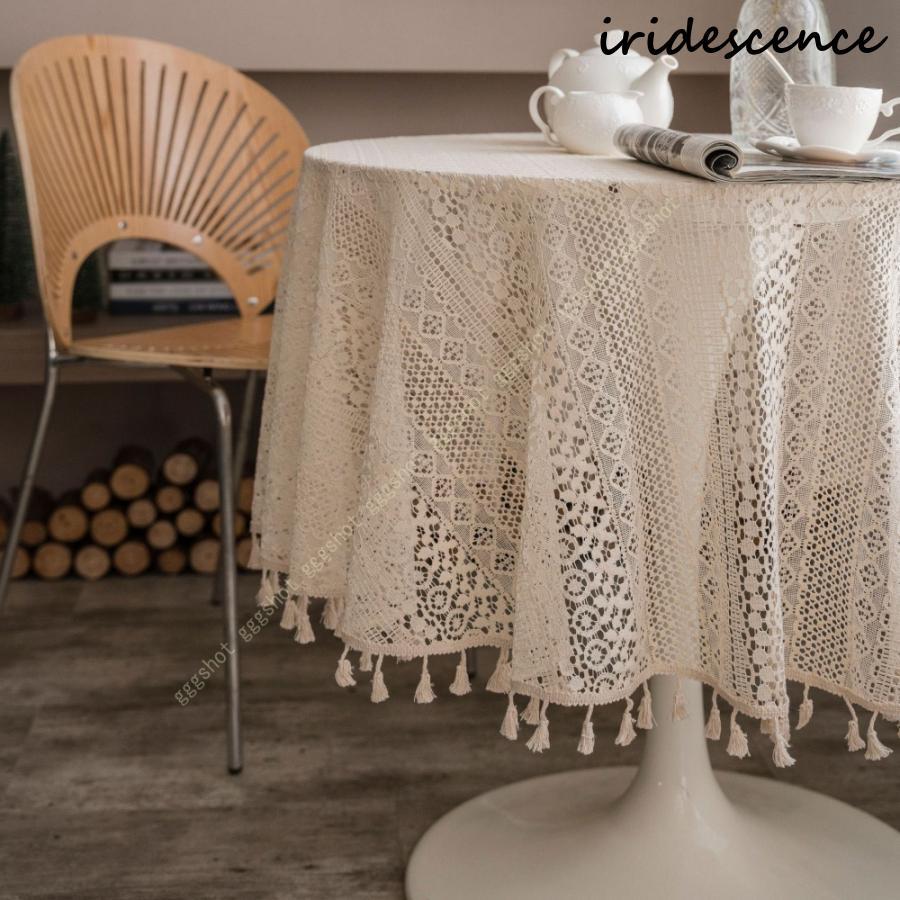 レース 花柄 ベージュ デスククロス テーブルクロス
