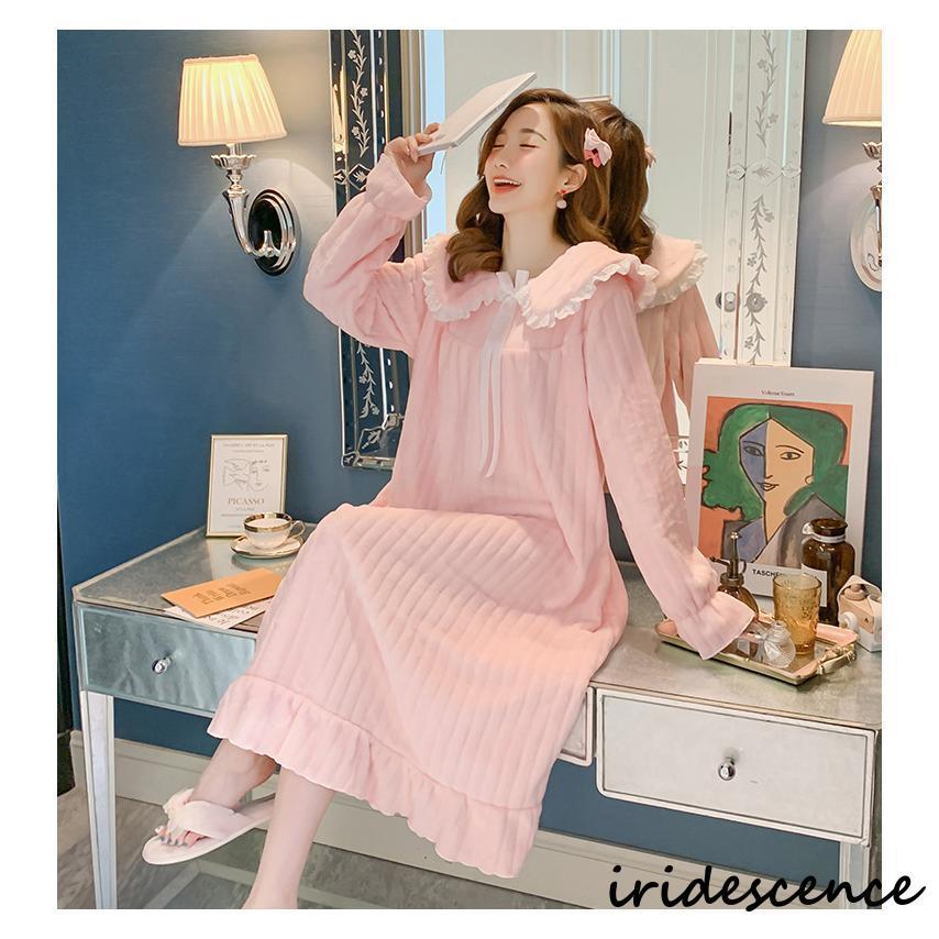 ネグリジェ ワンピース パジャマ ルームウェア レディース 冬 着心地