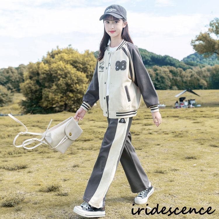 ガールズ ジャージ セットアップ 子供服 女の子 スウェット スタジャン 