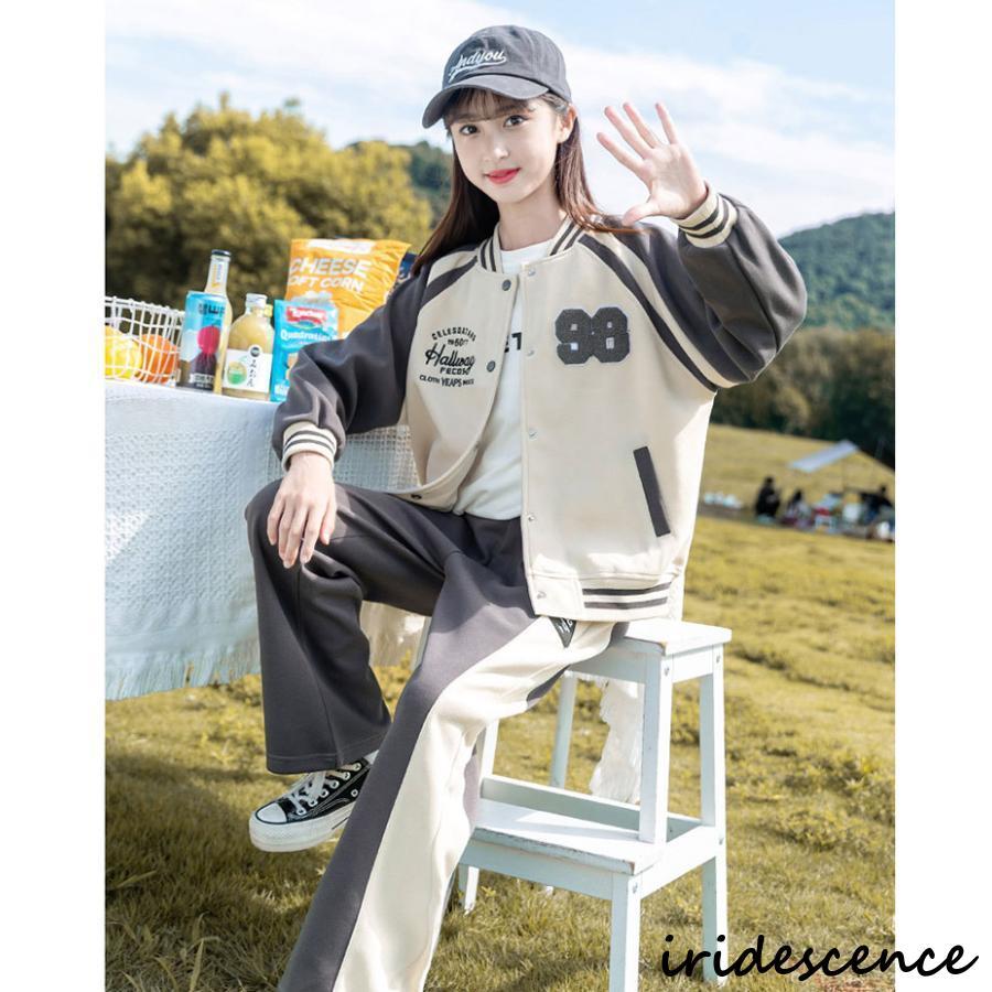 ガールズ ジャージ セットアップ 子供服 女の子 スウェット スタジャン 