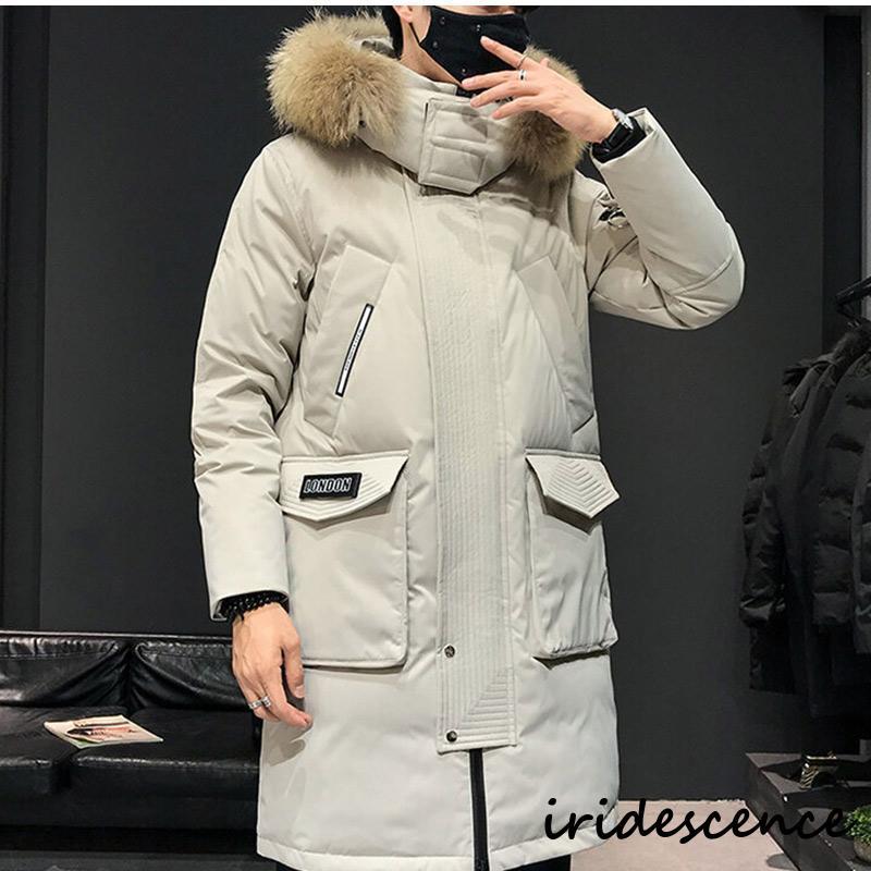 ダウンコート メンズ ロングコート フード付き ファー シンプル 長袖