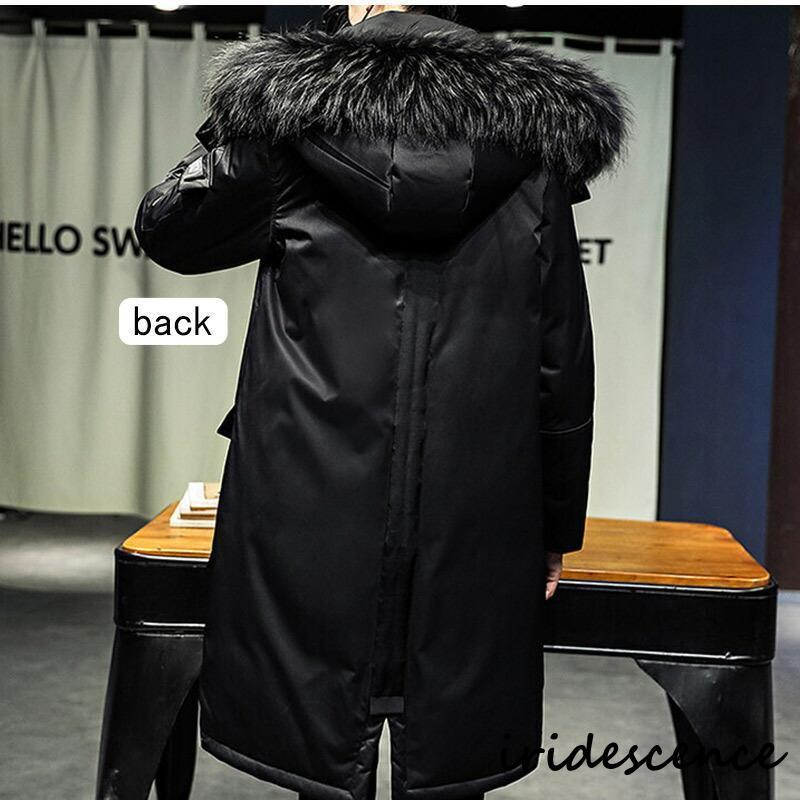 ダウンコート メンズ ロングコート フード付き ファー シンプル 長袖