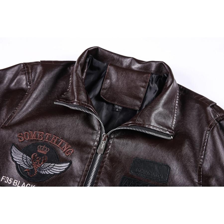 バイクウェア バイクジャケット メンズ レザージャケット 刺繍柄 バイクウェア バイクジャケット メンズ レザージャケット 刺繍柄
