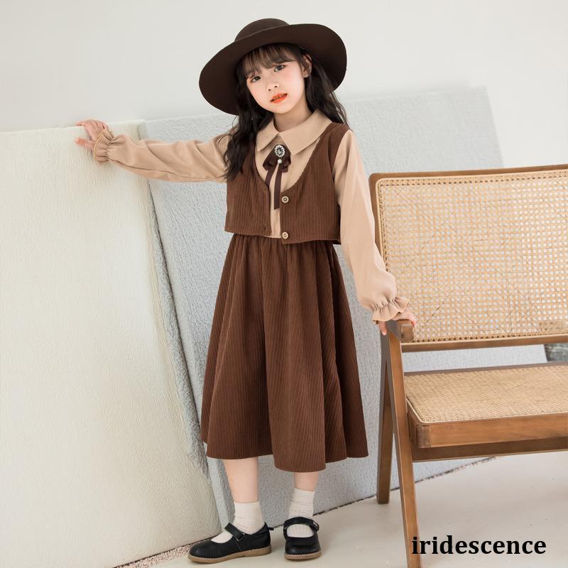 FENDI 女の子冬着 半袖 ワンピース5歳 子供服 ワンピース 秋冬 長袖 フォーマル キッズ 女の子