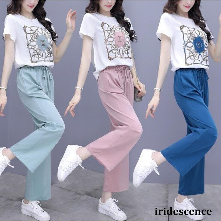 セットアップ レディース 夏 カジュアル 40代 30代 韓国風 上下セット シャツ 半袖 シフォントップス 七分丈パンツ きれいめ おしゃれ 着痩せ 通勤 OL 新品 セットアップ レディース 夏 カジュアル 40代 30代 韓国風 上下セット